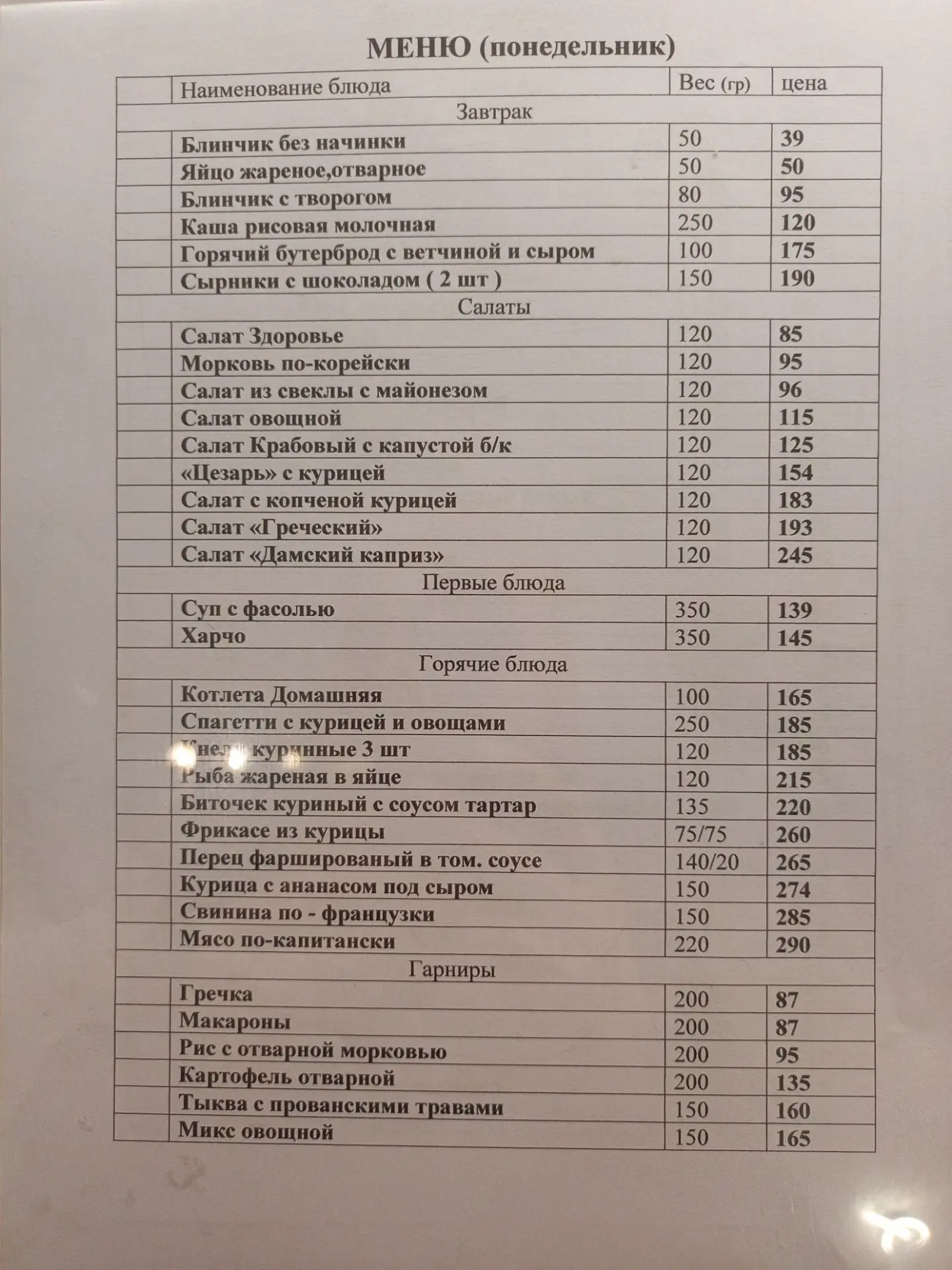 Добрый день! Меню на сегодня! Ждем всех в гости!
