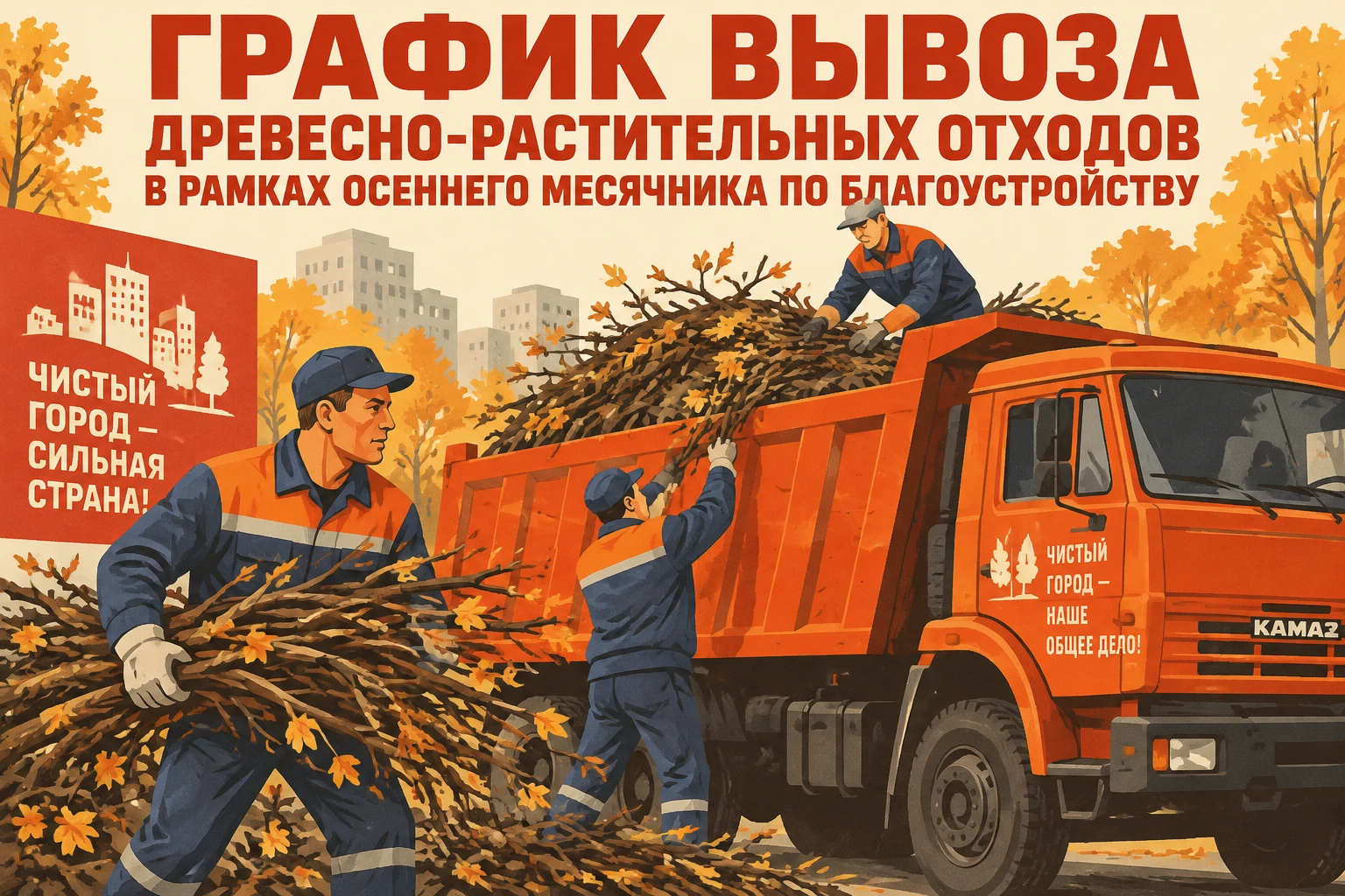 В Тамбове в рамках осеннего месячника по благоустройству древесно-растительные отходы  ...