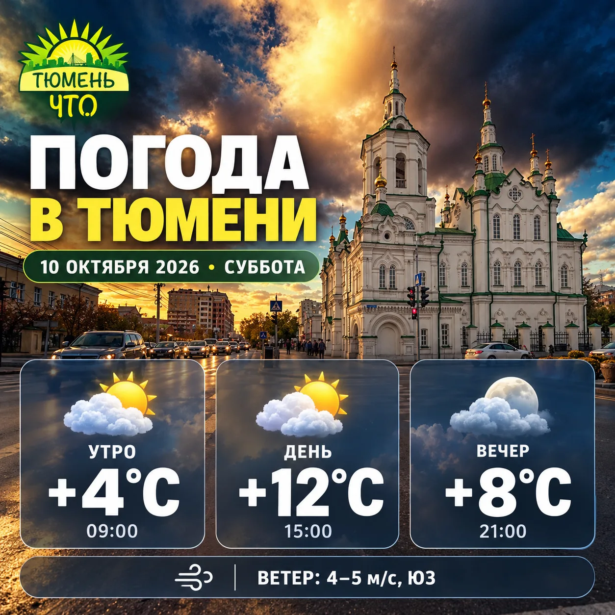 Погода на 10 октября в Тюмени