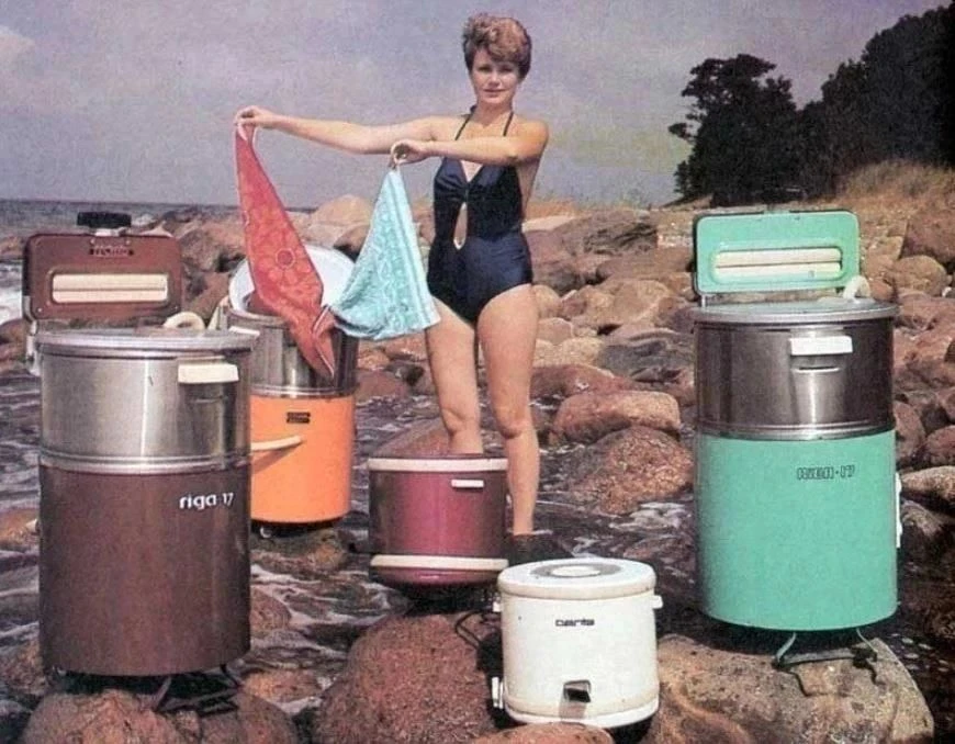 Реклама стиральных машин в 1970-1980 годы.