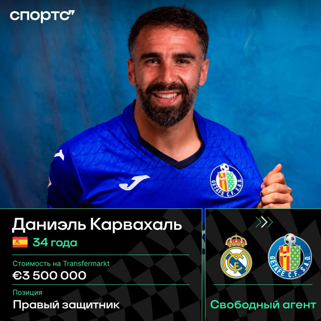 ✅✅✅ Официально: Карвахаль все-таки перешел в «Хетафе» свободным агентом