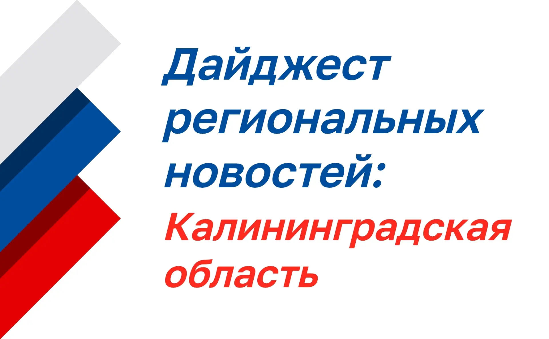 Дайджест региональных новостей: Калининградская область