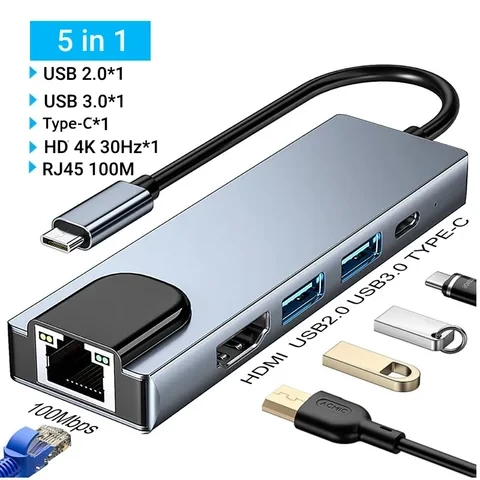 USB-C концентратор 5 в 1 kebidumei