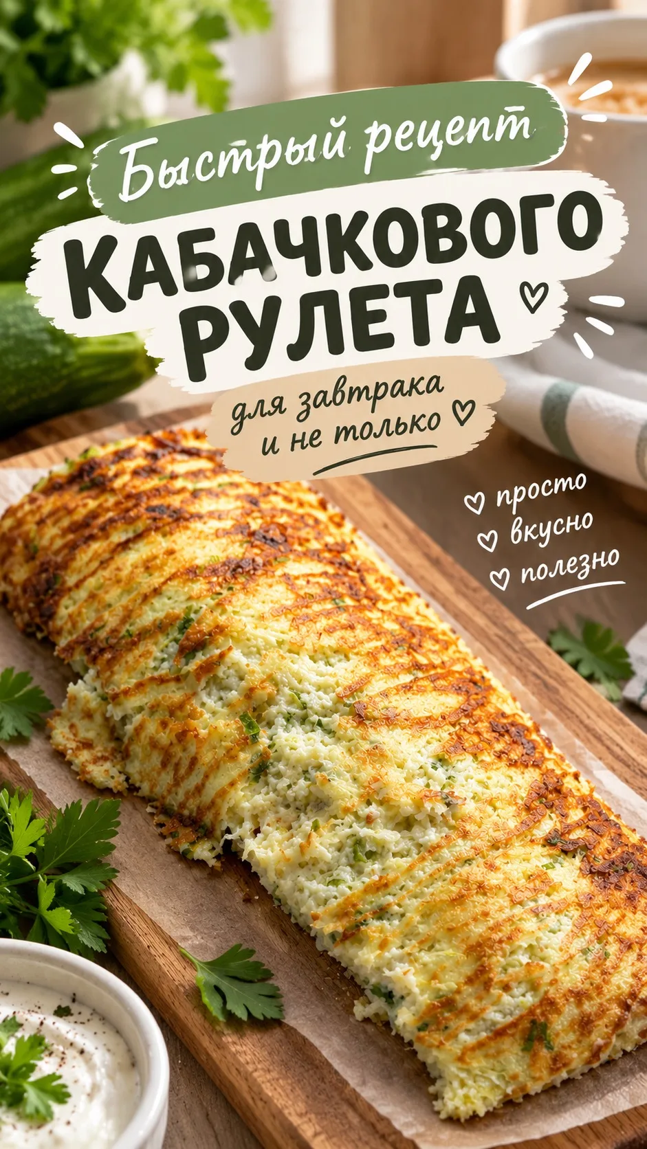 Кабачковый рулет — идея для вкусного завтрака и не только😍