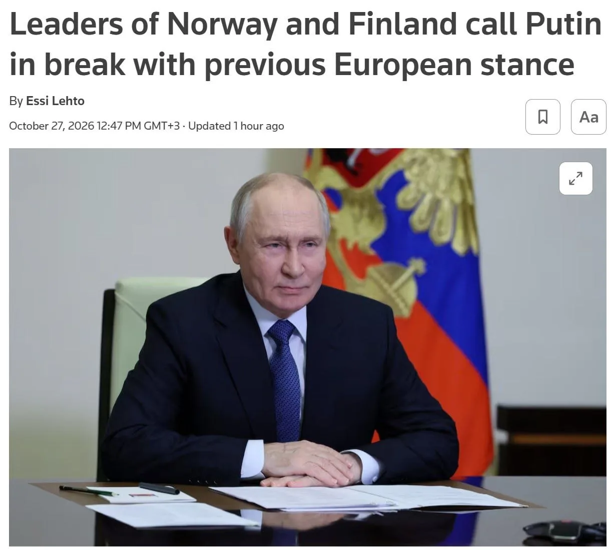 🇷🇺Путин заявил лидерам Финляндии и Норвегии, что не пойдёт на компромисс по вопросу к...