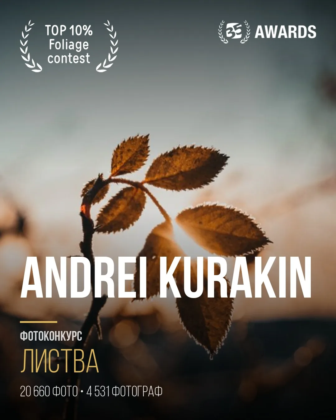 Мой результат в фотоконкурсе «Листва» на 35AWARDS