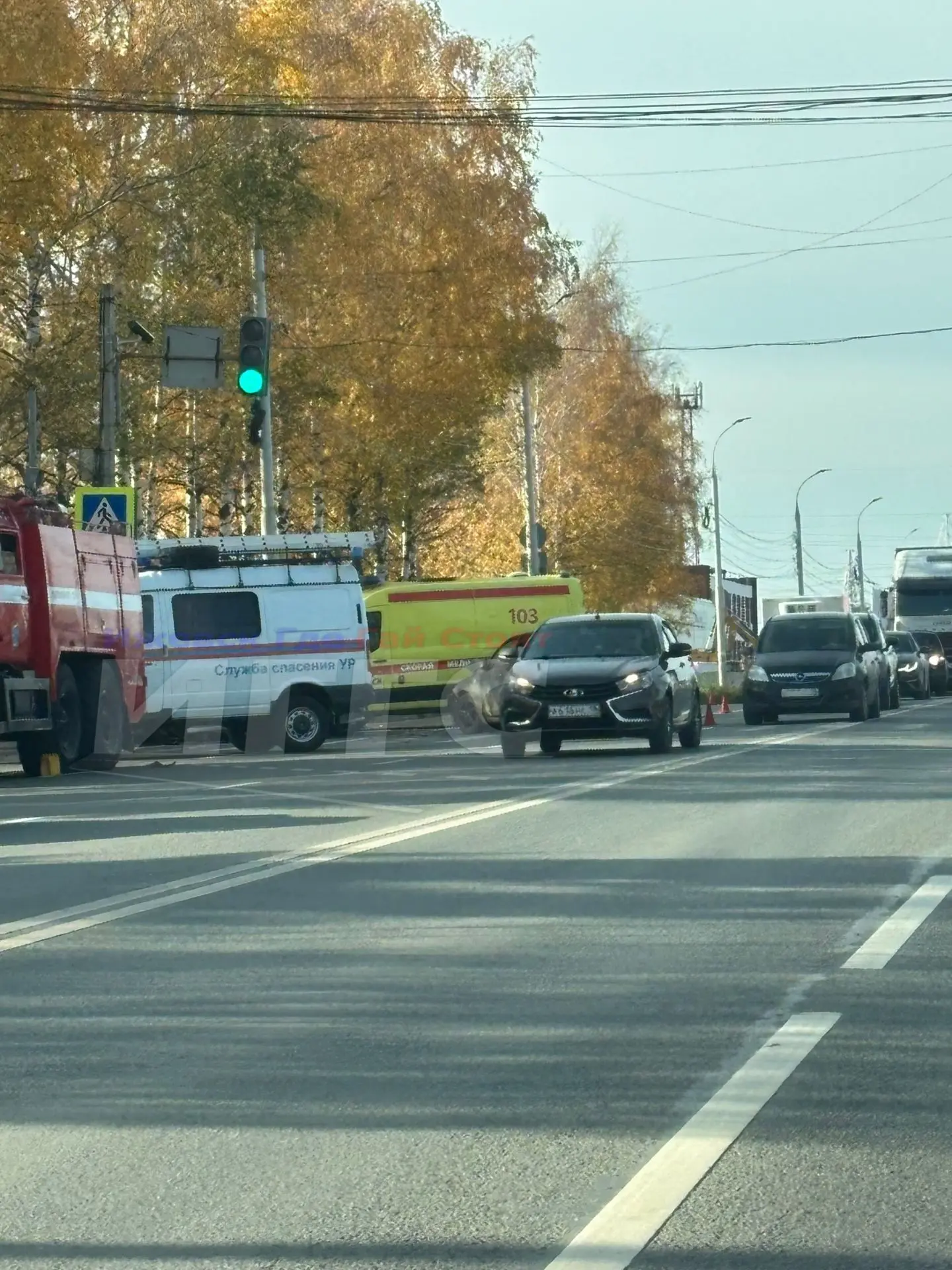 ⚠ #ДТП на Воткинском шоссе, недалеко от поворота на Хохряки.