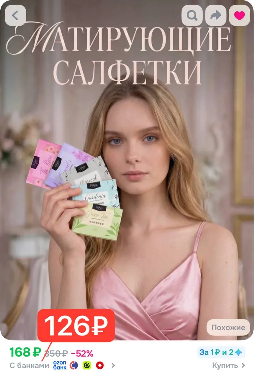 Матирующие салфетки 5 упаковок