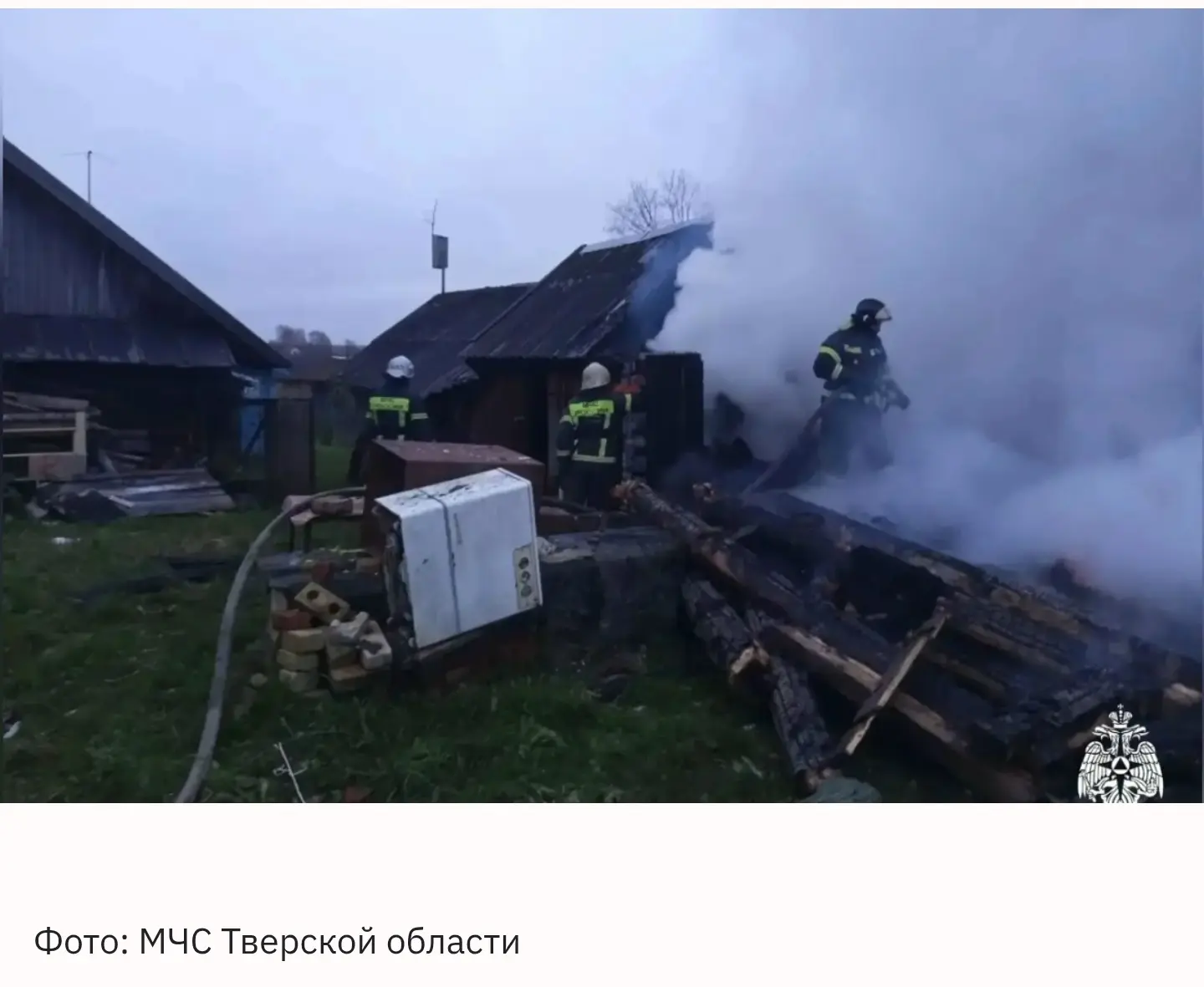 В Старицком районе из-за печи сгорела баня