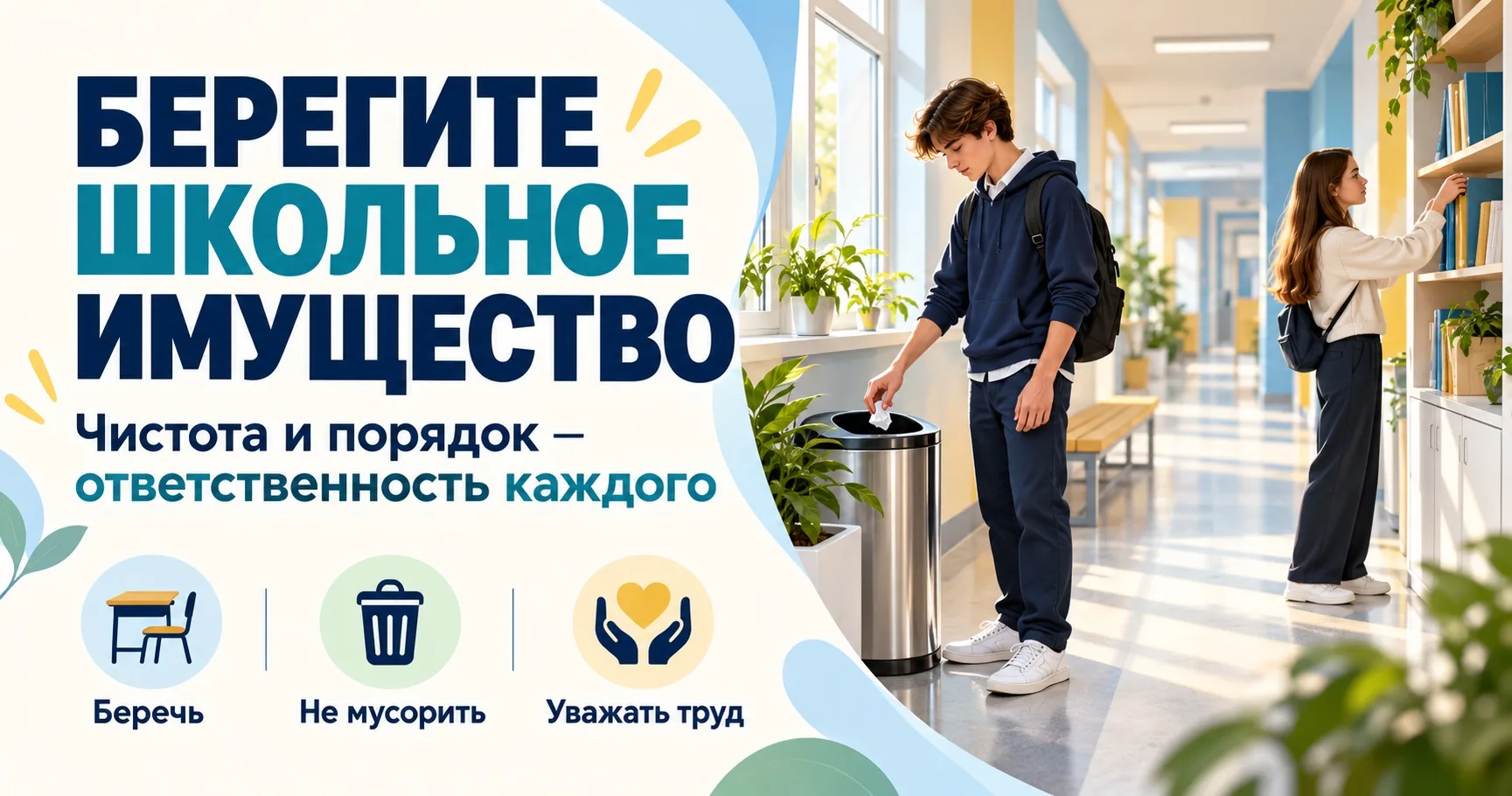 🏫 Бережное отношение к школьному имуществу — ответственность каждого!