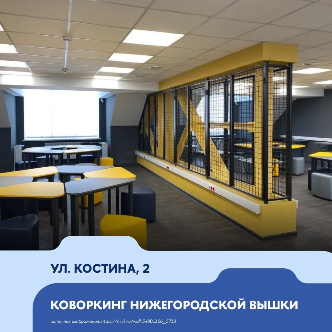 📍 Где учиться и работать вне дома в Нижнем Новгороде?