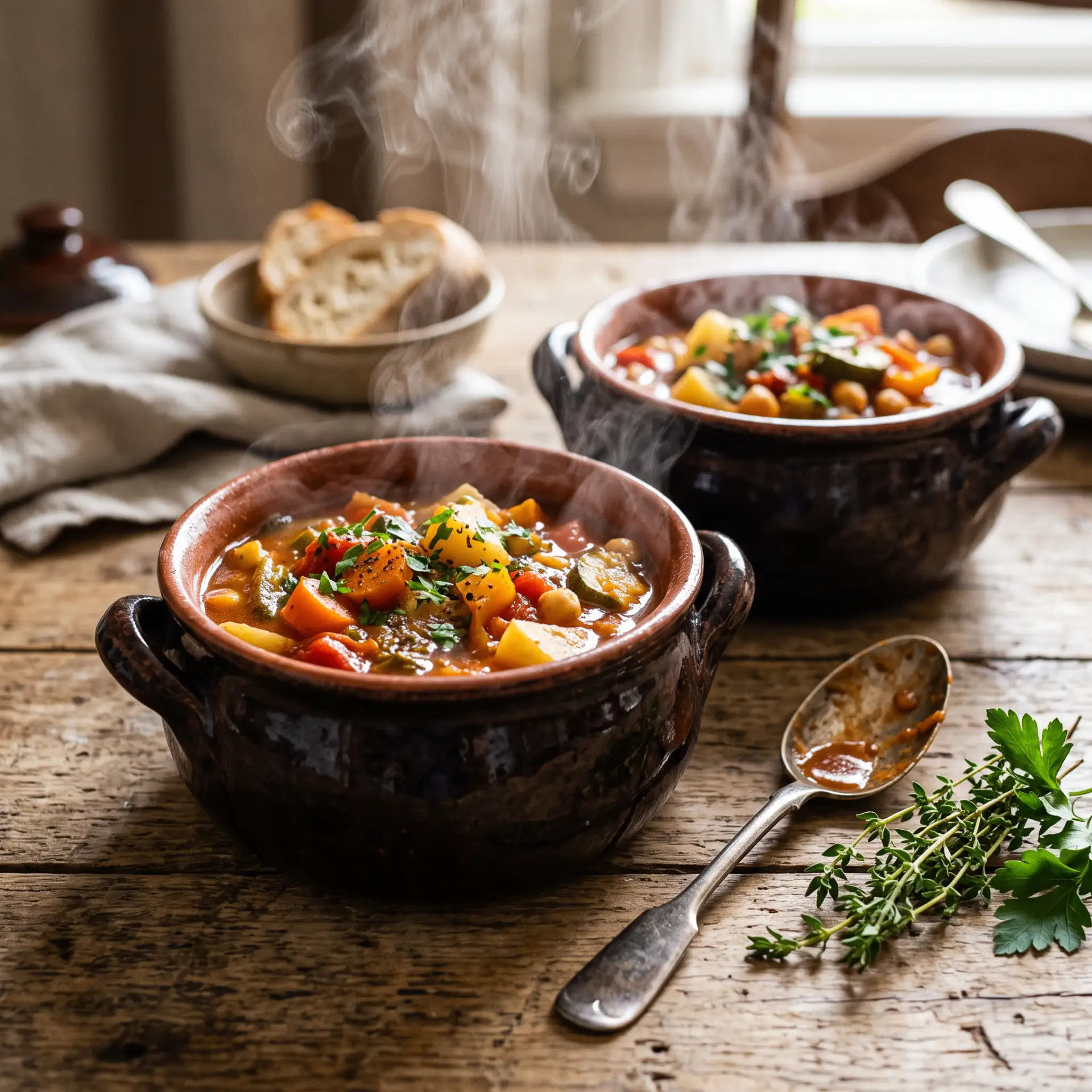 Овощное рагу в горшочках — лёгкий ужин за 25 минут 🥘Когда хочется сытного, но без мяса...
