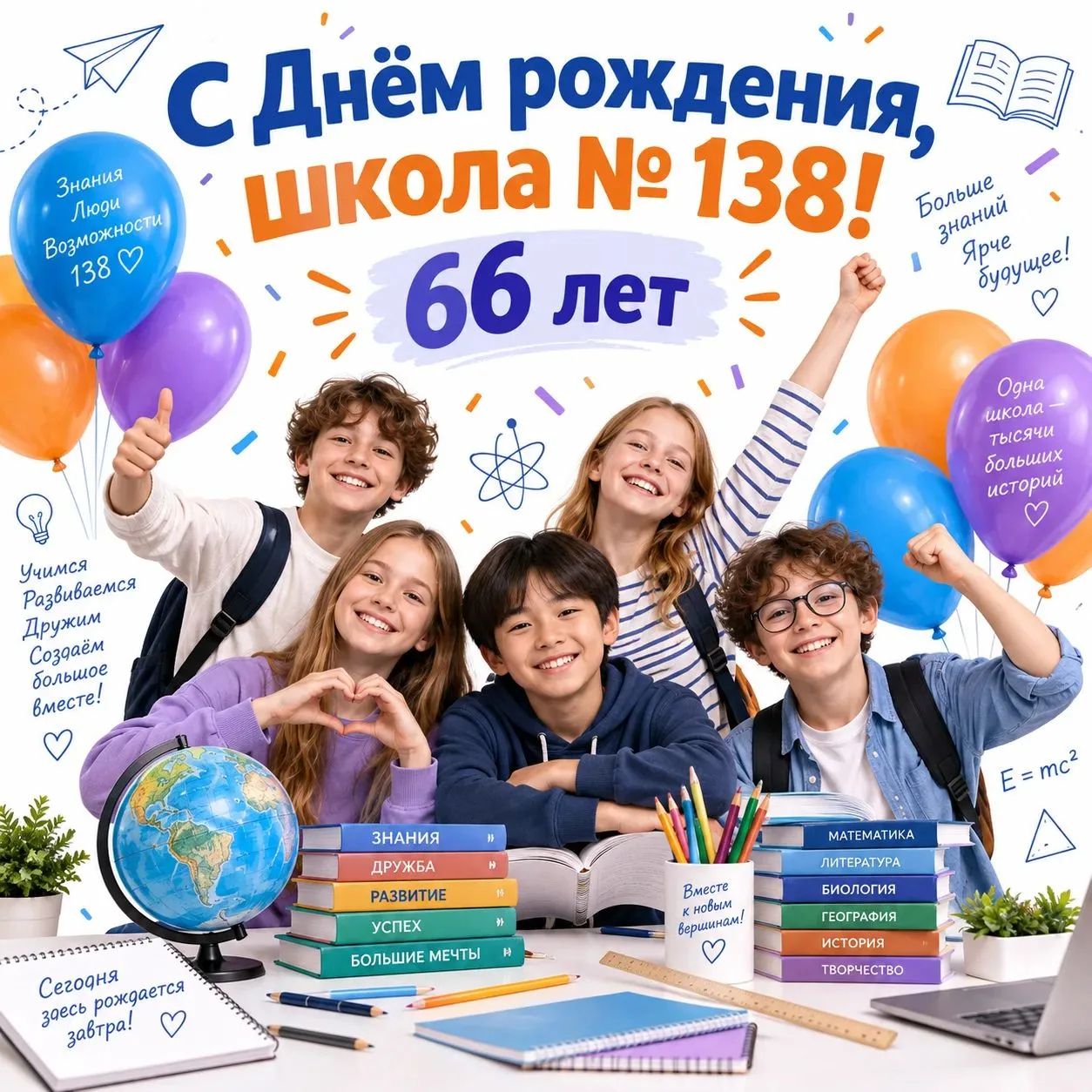 🎉 С Днем рождения, родная школа! 66 лет — звучит гордо!