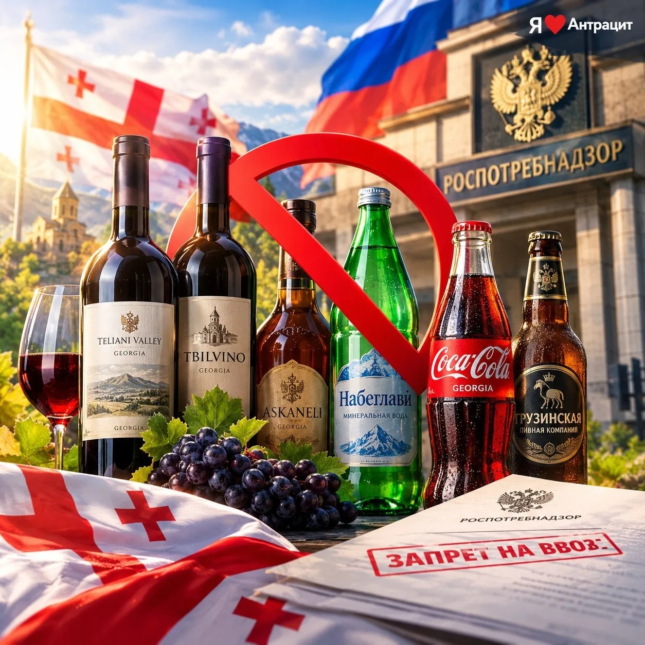 🚫 Роспотребнадзор запретил ввоз «Набеглави» и грузинской колы