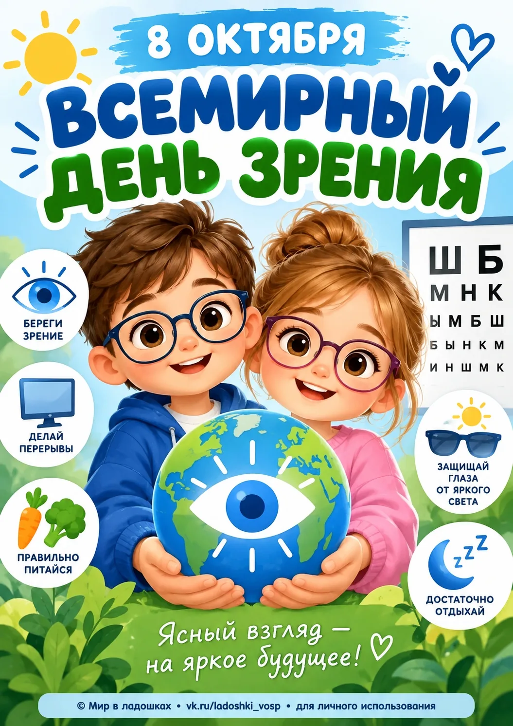 👁 8️⃣ октября Всемирный день охраны зрения!