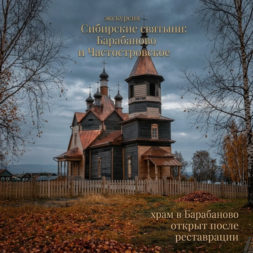 🌾Экскурсия «Сибирские святыни: Барабаново и Частоостровское"