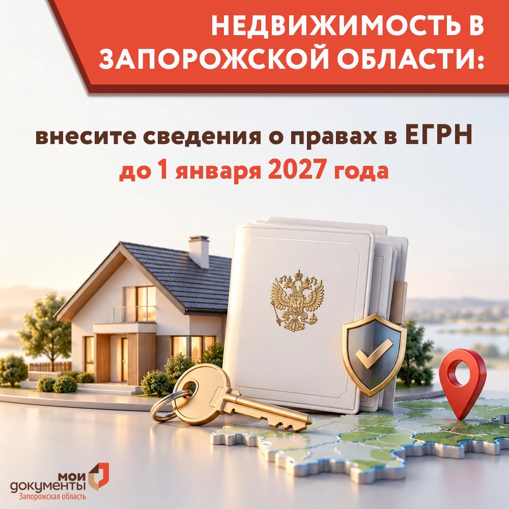 Недвижимость в Запорожской области: внесите сведения о правах в ЕГРН до 1 января 2027 года
