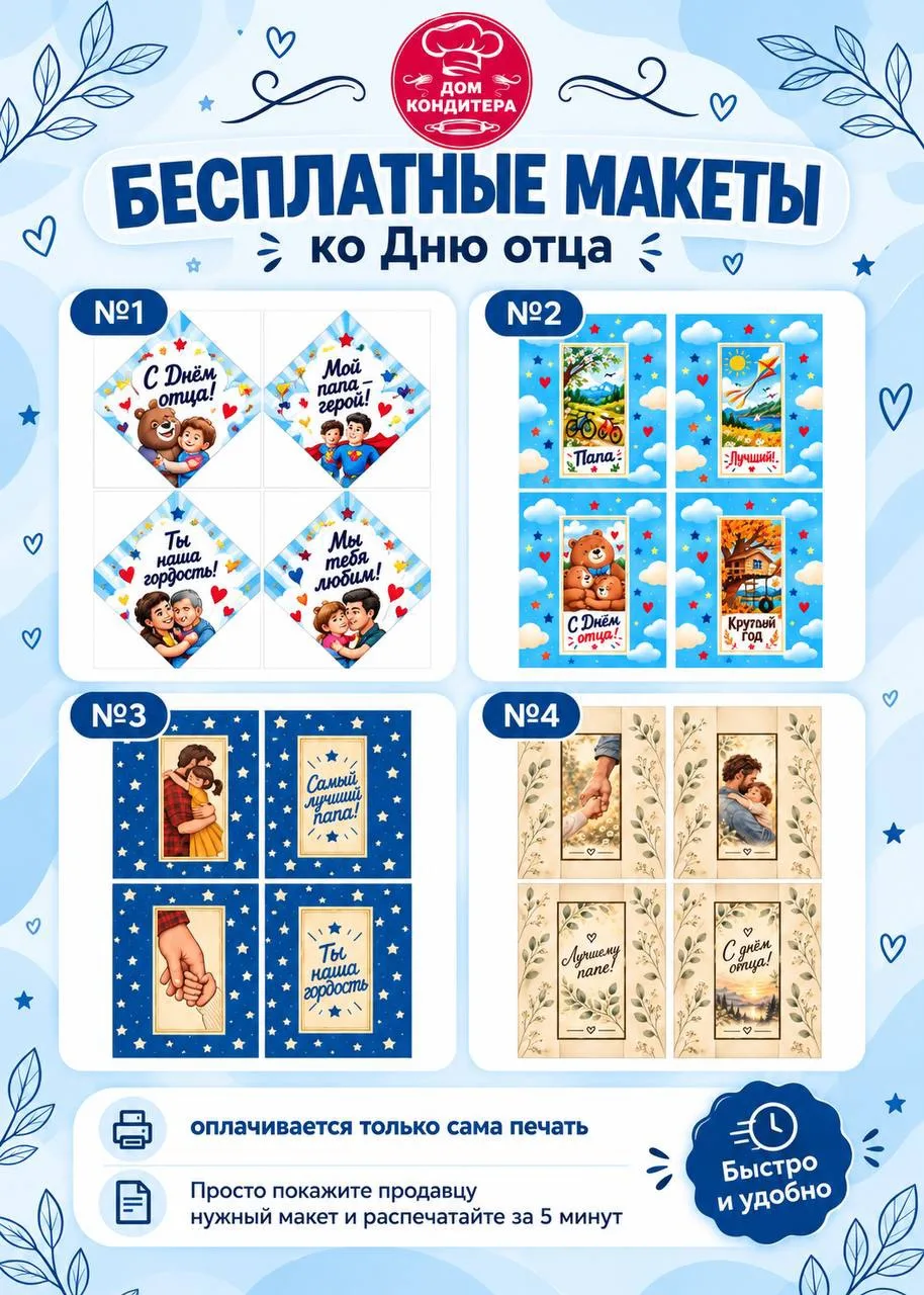 💙 БЕСПЛАТНЫЕ МАКЕТЫ КО ДНЮ ОТЦА! 💙