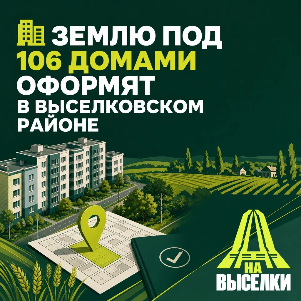 🏢 Землю под 106 домами оформят в Выселковском районе