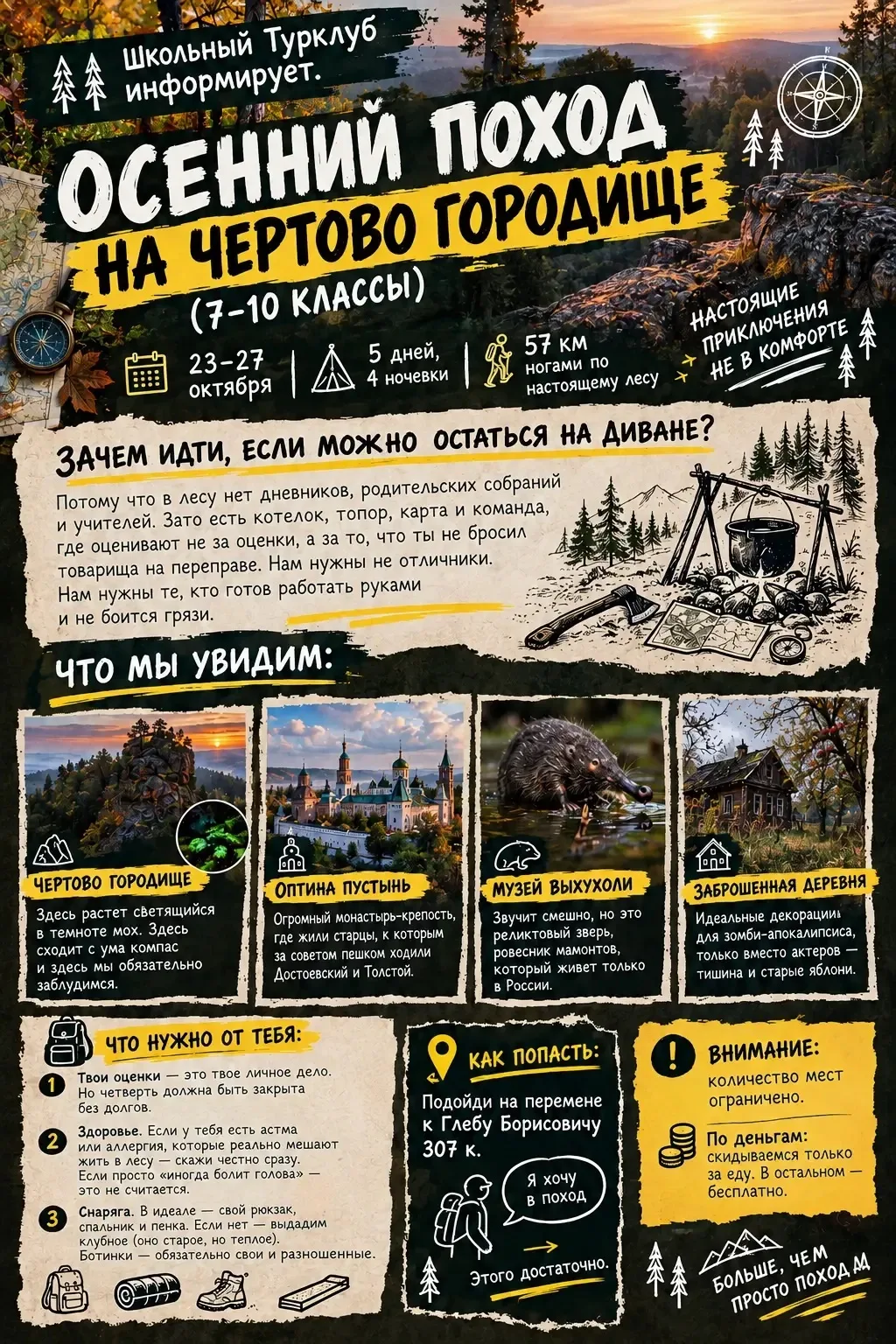 🎒 ОТКРЫТА ЗАПИСЬ В ОСЕННИЙ ПОХОД! 🎒