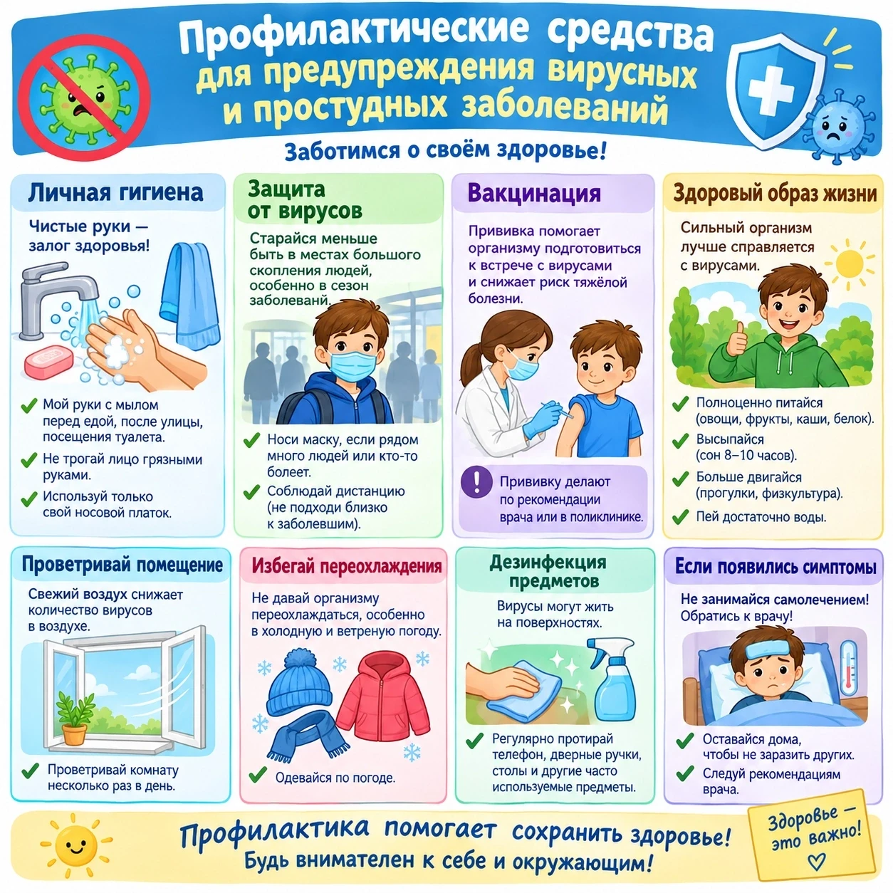Памятка для родителей: как защитить школьника от осенних простуд 🍂📚