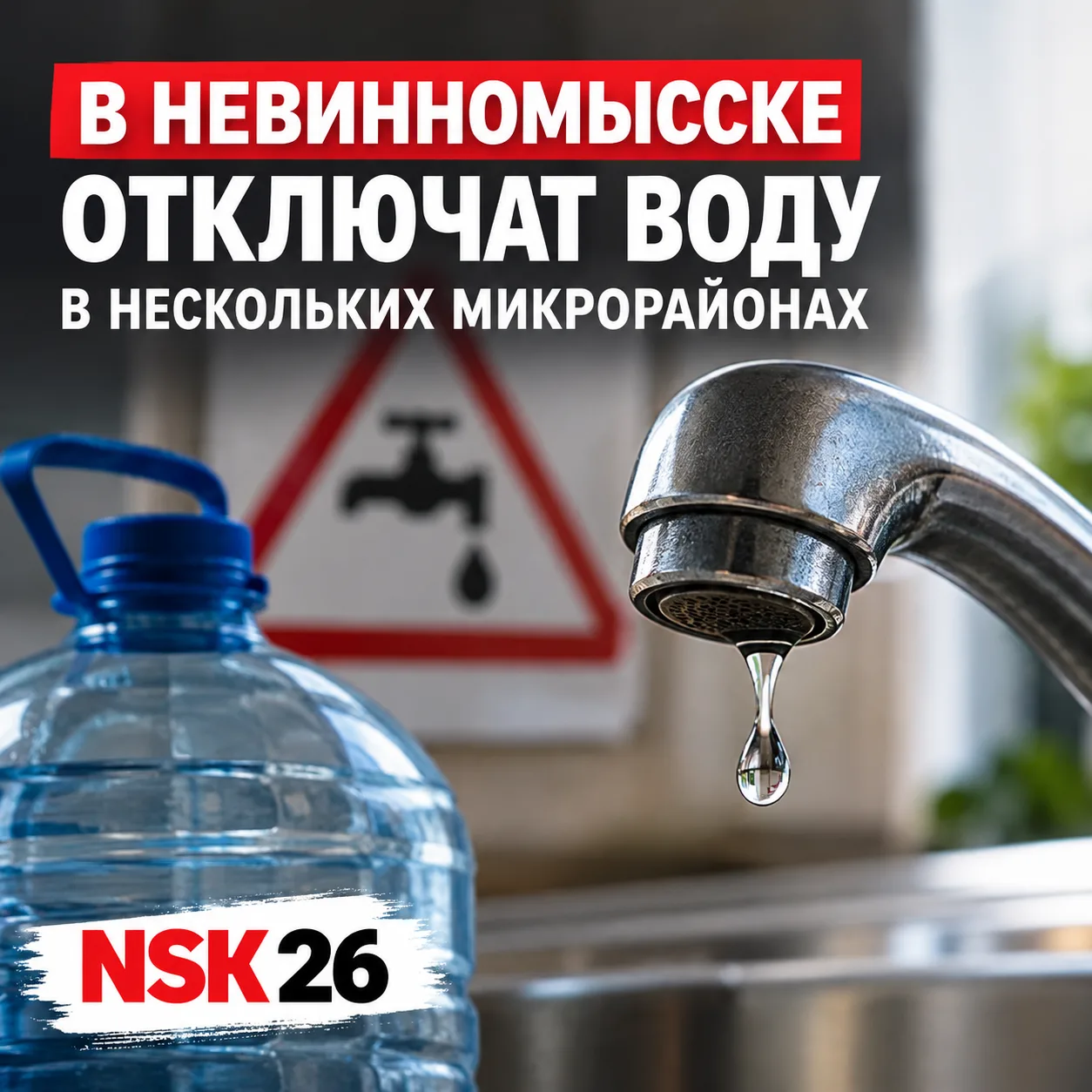 🚱 В Невинномысске 15 октября отключат воду в нескольких микрорайонах
