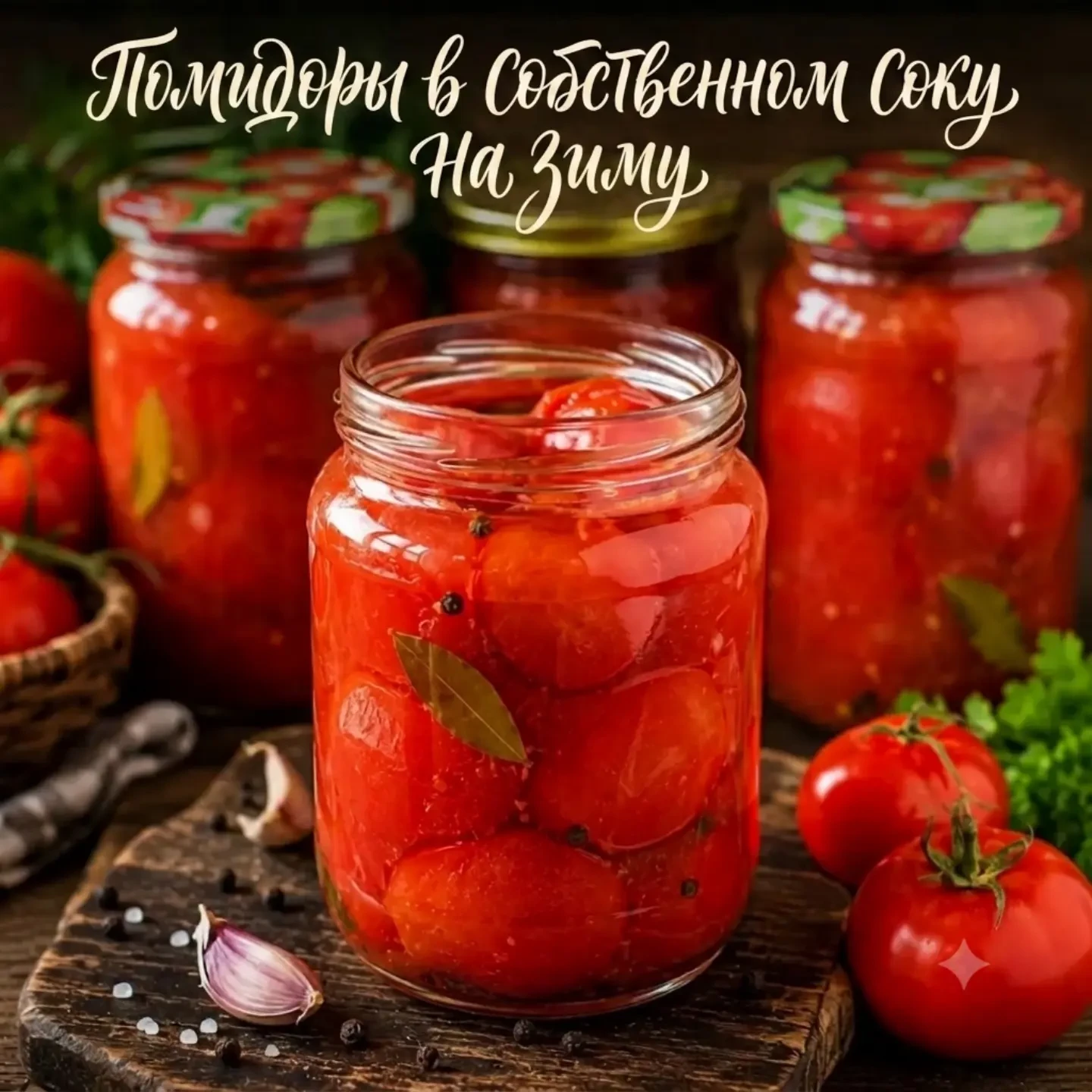 🍅 ПОМИДОРЫ В СОБСТВЕННОМ СОКУ НА ЗИМУ — СОЧНЫЕ, АРОМАТНЫЕ И БЕЗ УКСУСА ❤️