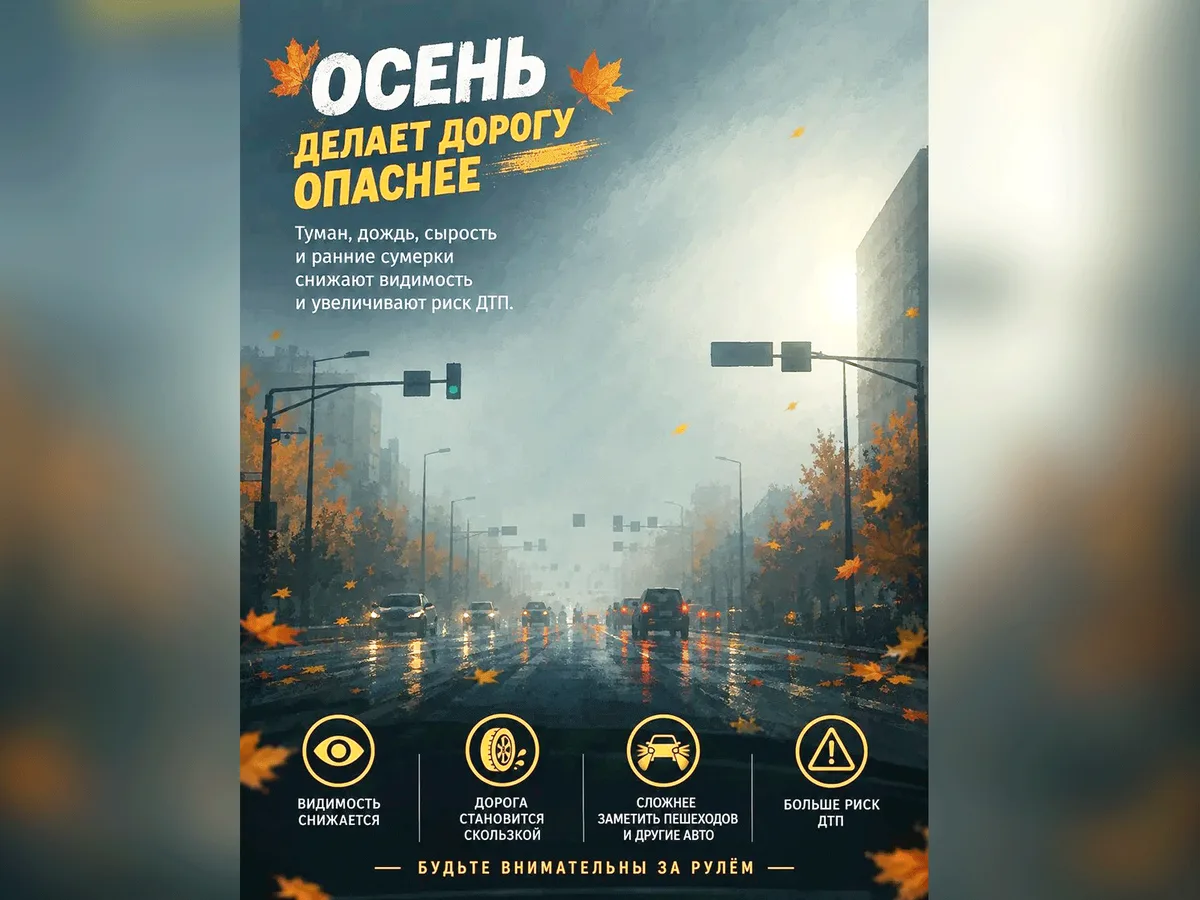 Будьте внимательнее на осенних дорогах