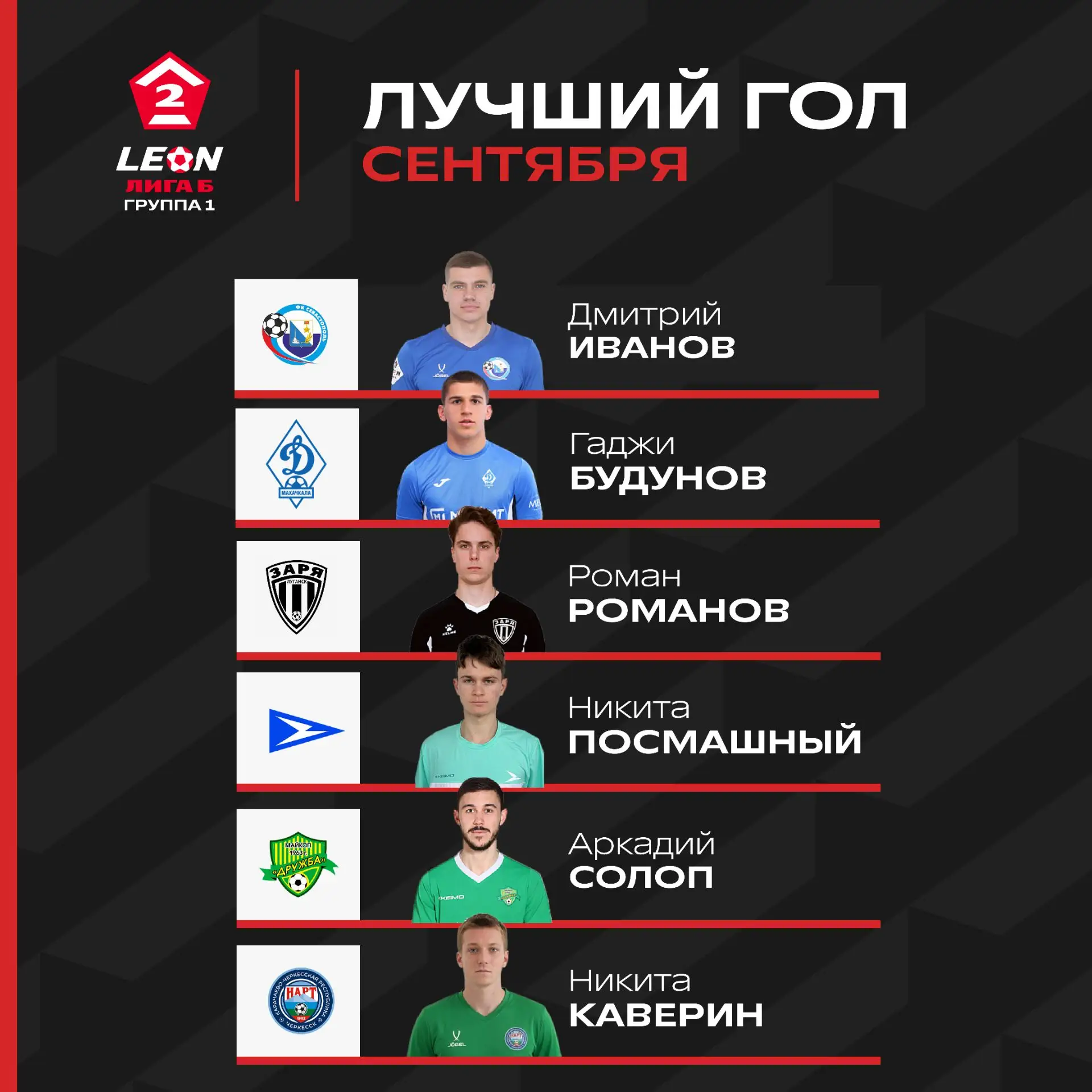 Рады сообщить, что пришла пора выбирать лучшие голы сентября❗️