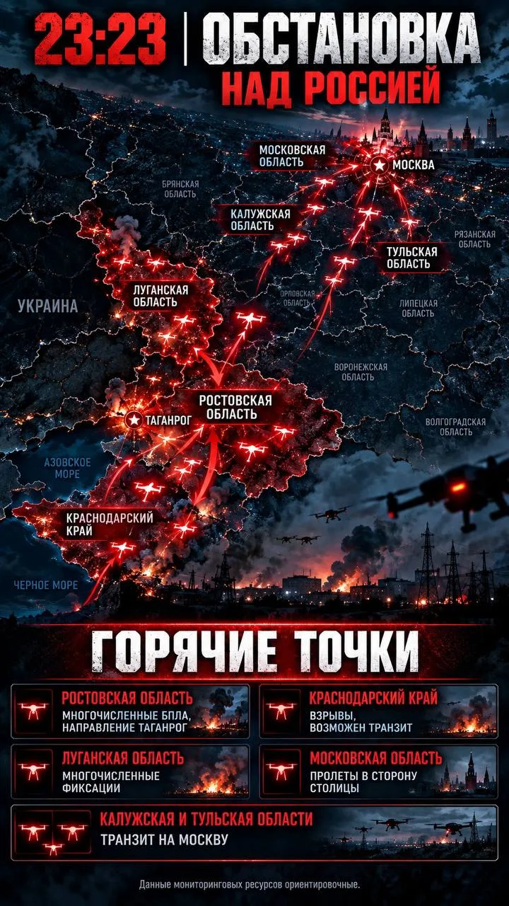 23:23 | Воздушная обстановка над Россией — 15 октября 2026 года