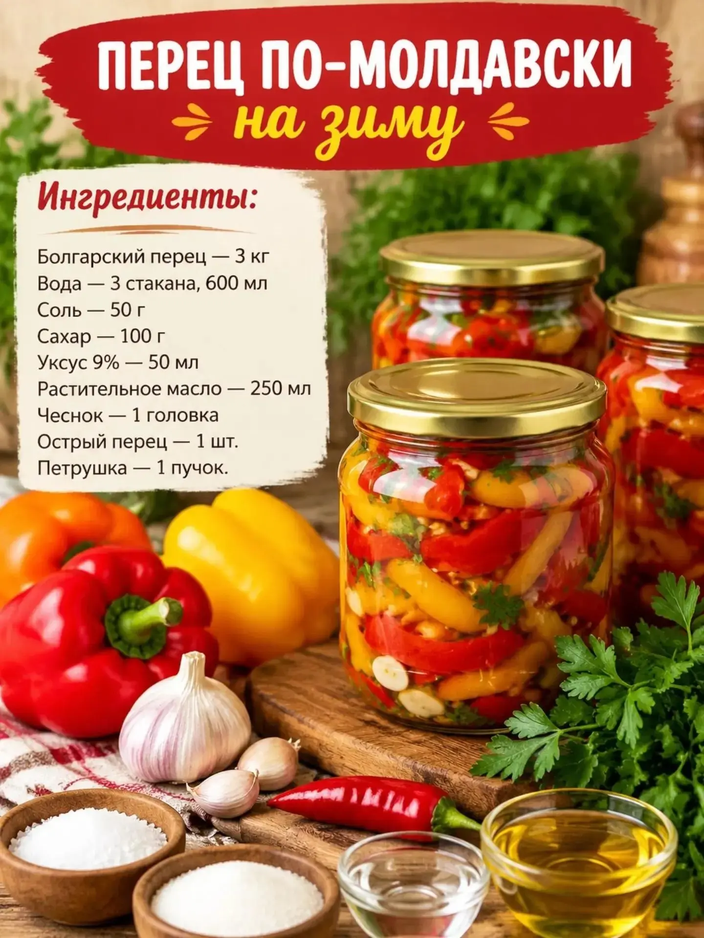 Перец по-молдавски на зиму