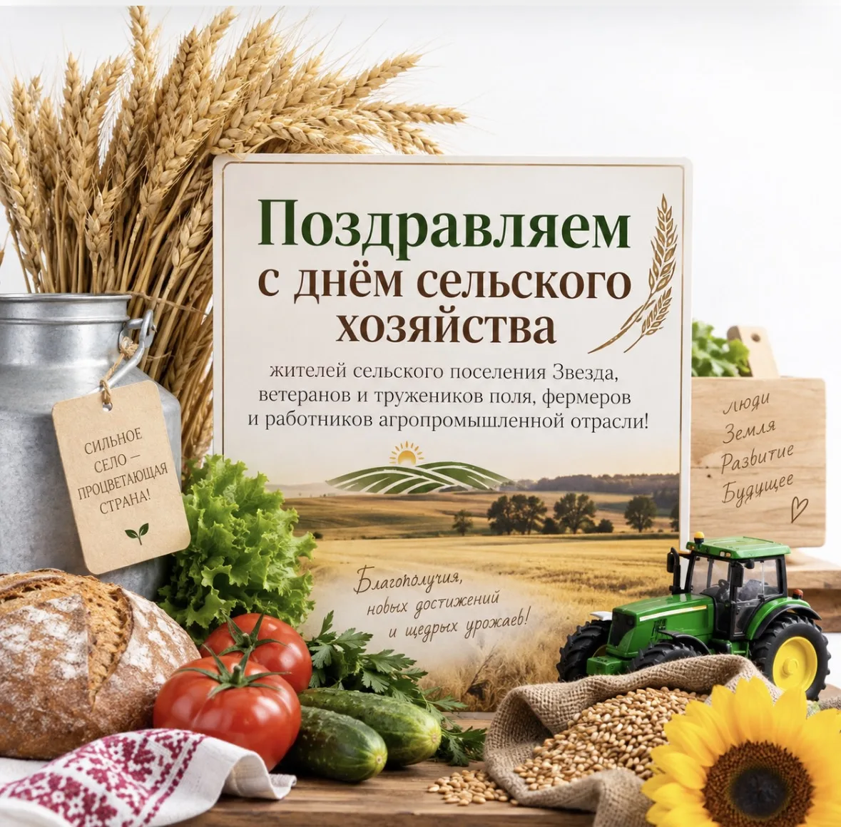 Дорогие жители сельского поселения Звезда, уважаемые ветераны, труженики полей, фермеры...