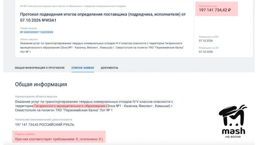 🗑❌ В Севастополе возник риск перебоев с вывозом мусора с ноября