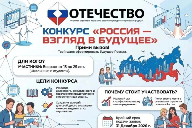 🇷🇺До 31 декабря продолжается приём заявок на конкурс «Россия - взгляд в будущее»