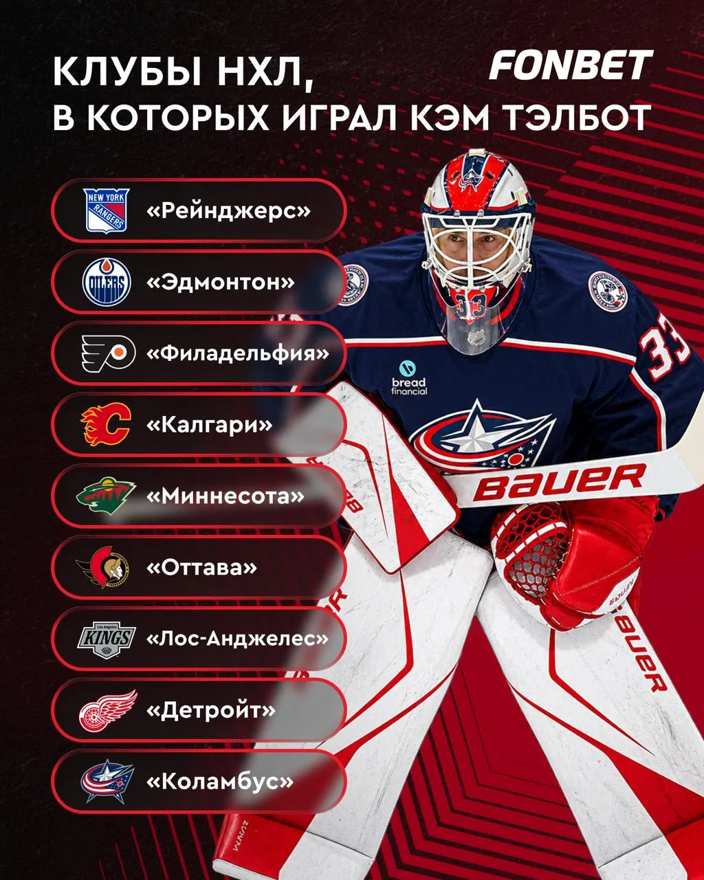 🧳✈️ Тэлбот — главный путешественник среди голкиперов в истории НХЛ