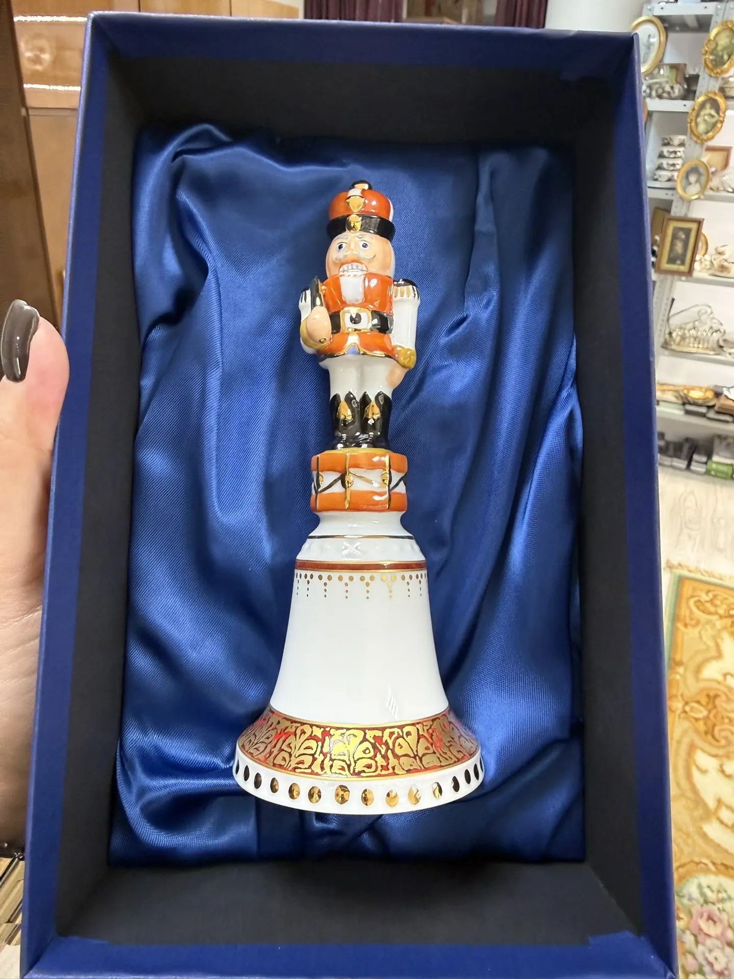 🎁Коллекционный фарфоровый колокольчик «Щелкунчик» (Tischglocke Nussknacker) знаменитой...