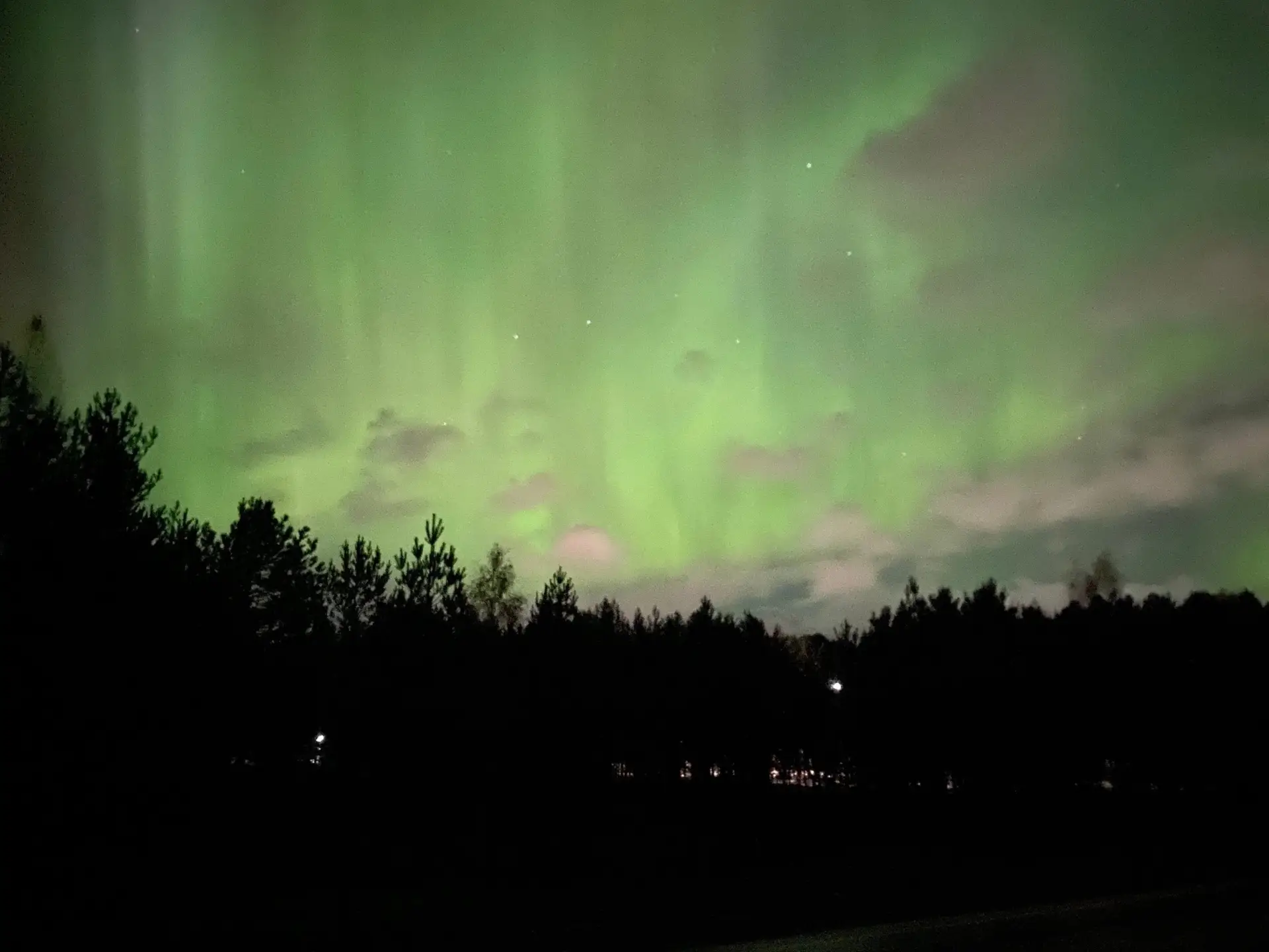 Северное сияние за городом