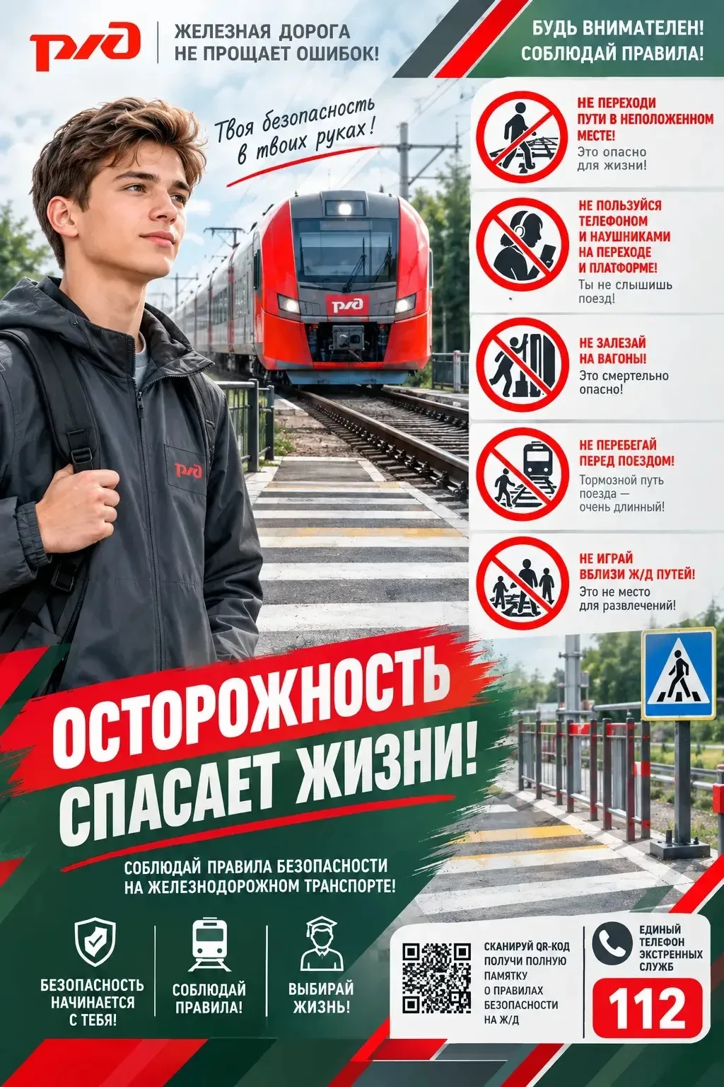 🚉 Железная дорога — зона повышенной опасности! ⚠️