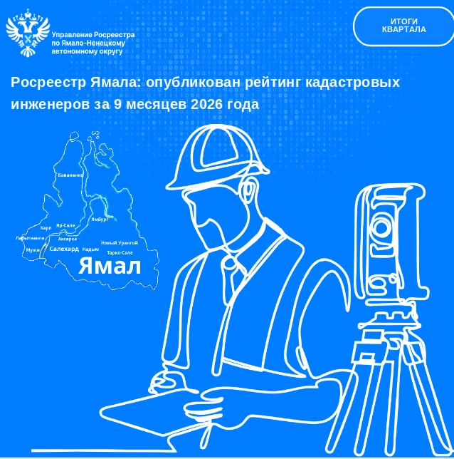 📋 Рейтинг кадастровых инженеров Ямала за 9 месяцев 2026 г.