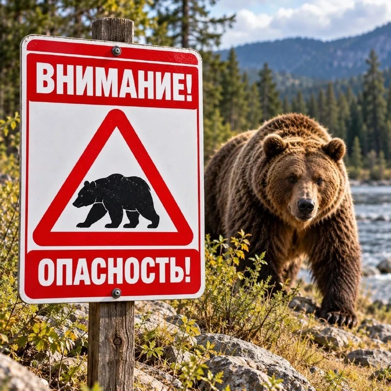 Медведя заметили в переулке Анкерный возле Каа-Хема.