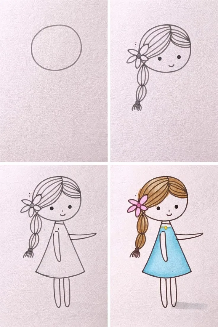 #простыерисунки #рисунокдевочка