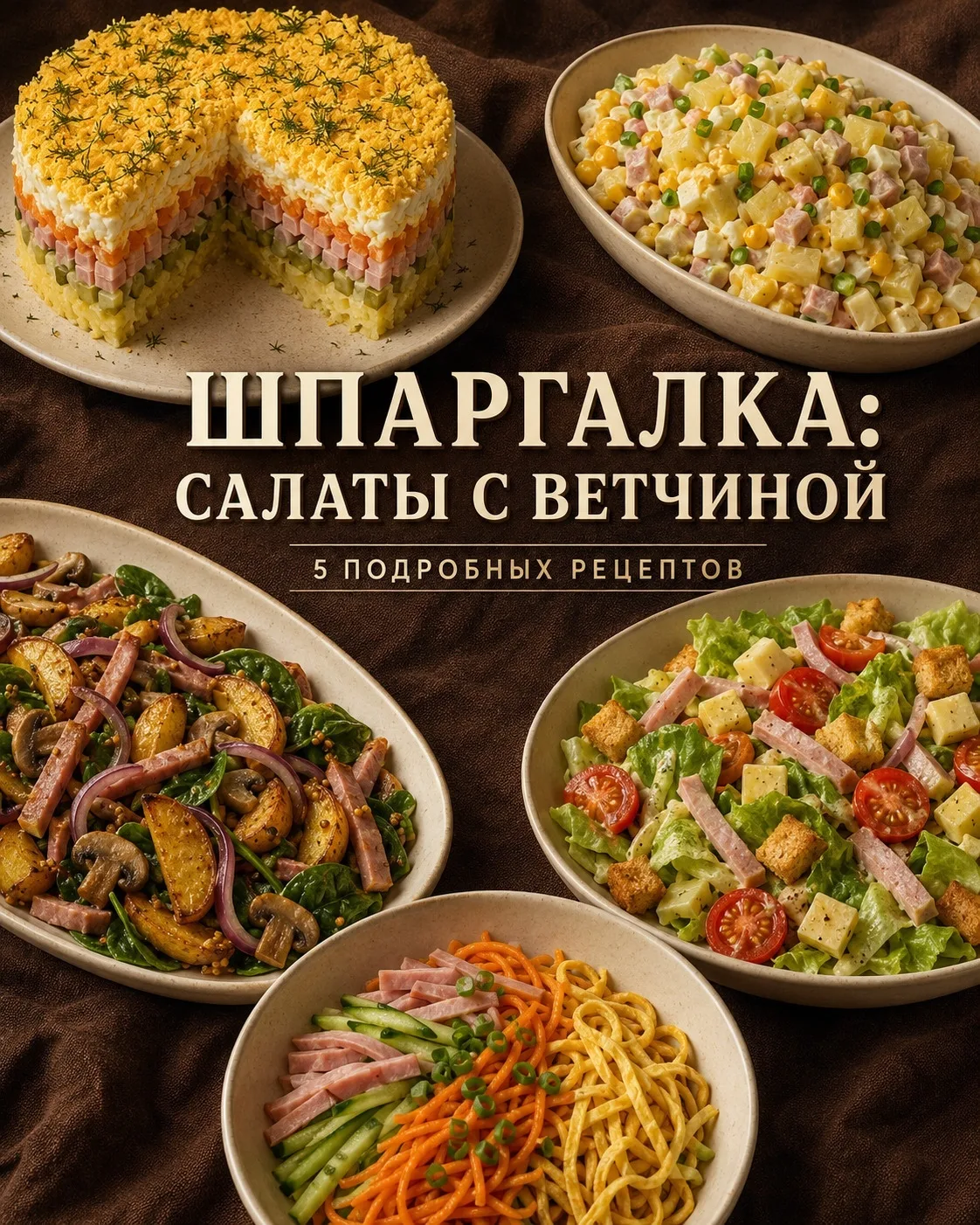 ШПАРГАЛКА: САЛАТЫ С ВЕТЧИНОЙ