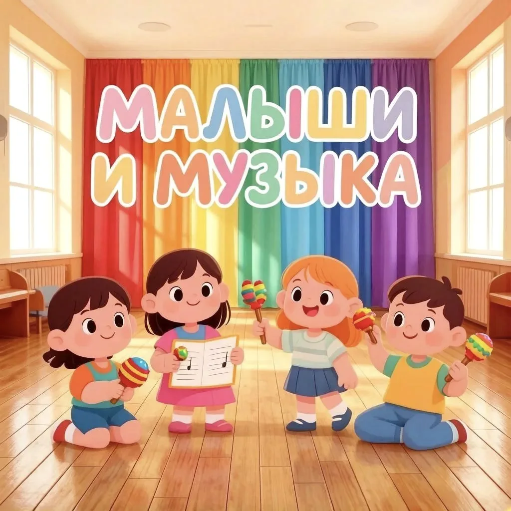 🎶 Наши крохи впервые пришли на занятие в музыкальный зал.