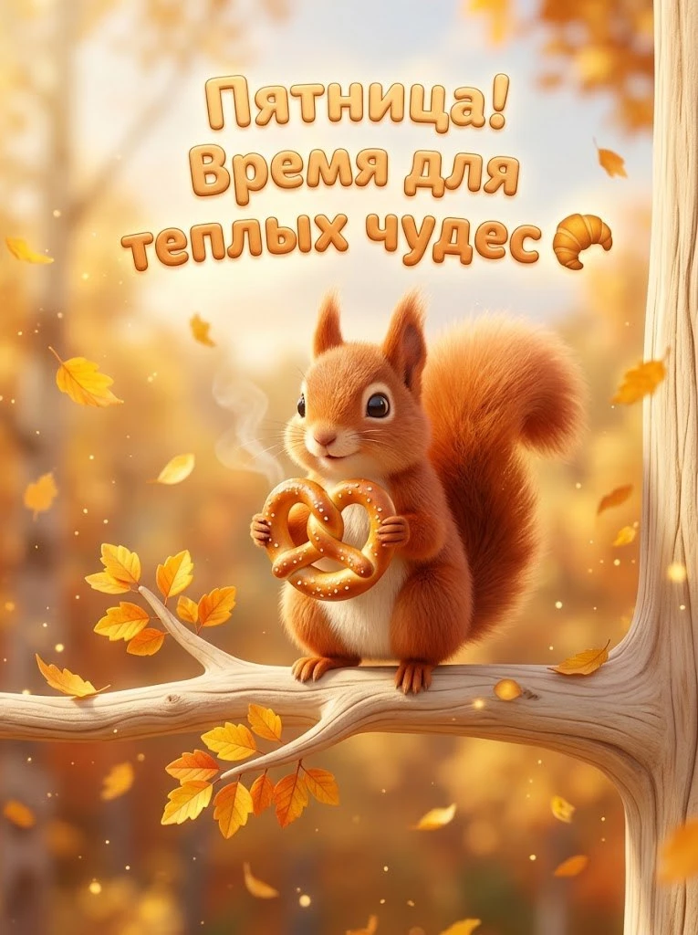 Пятница! Время для тёплых чудес и маленьких радостей! Эта белочка уже устроилась на вет...