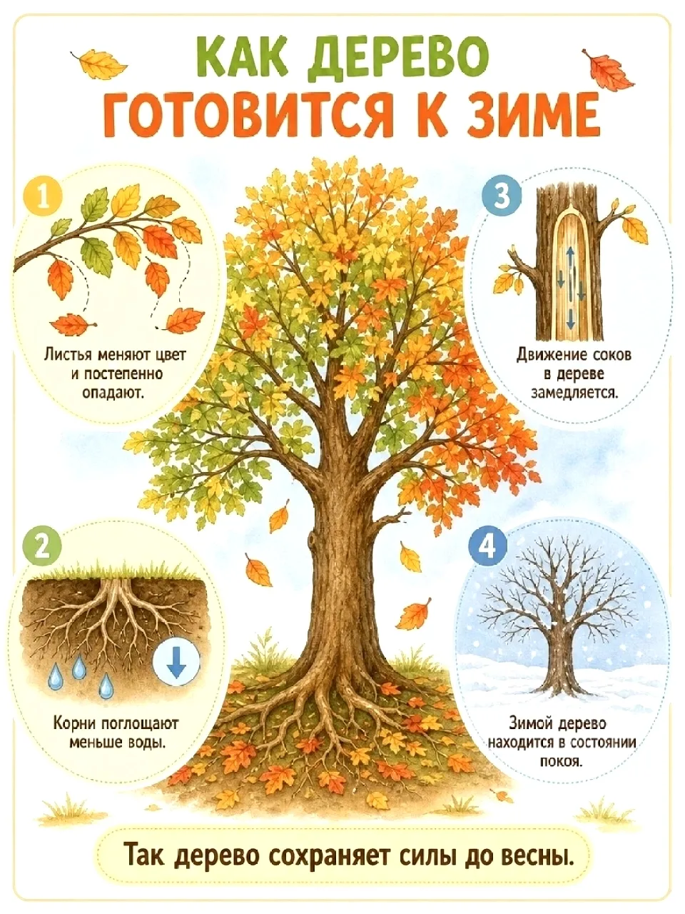 🌳🍂 Осень - отличный повод поговорить с детьми о том, что происходит с деревьями и лис...