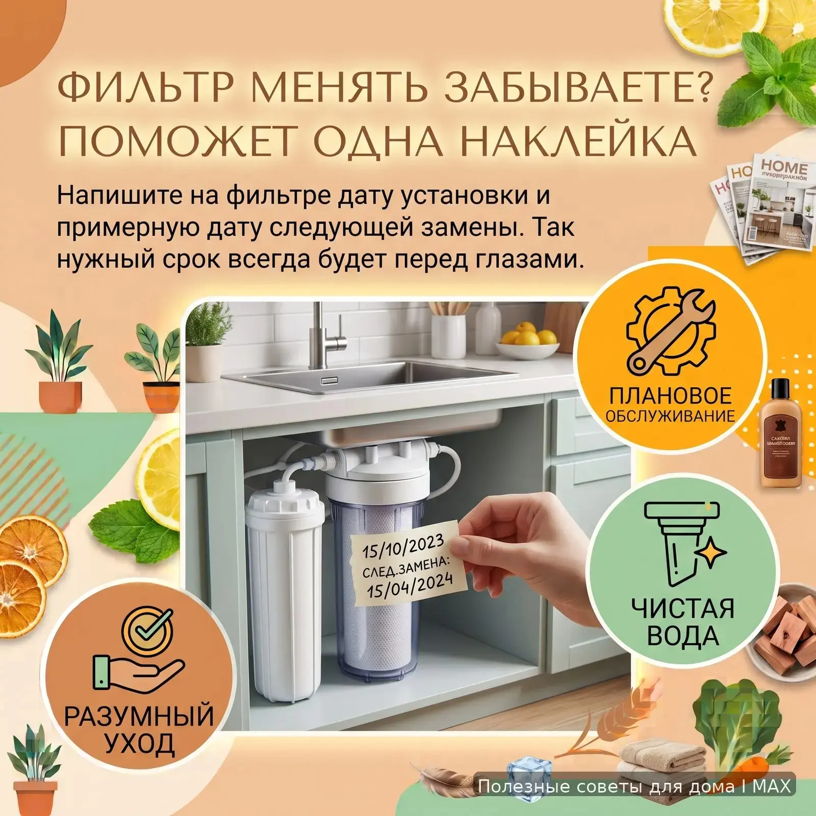 Фильтр менять забываете? Поможет одна наклейка