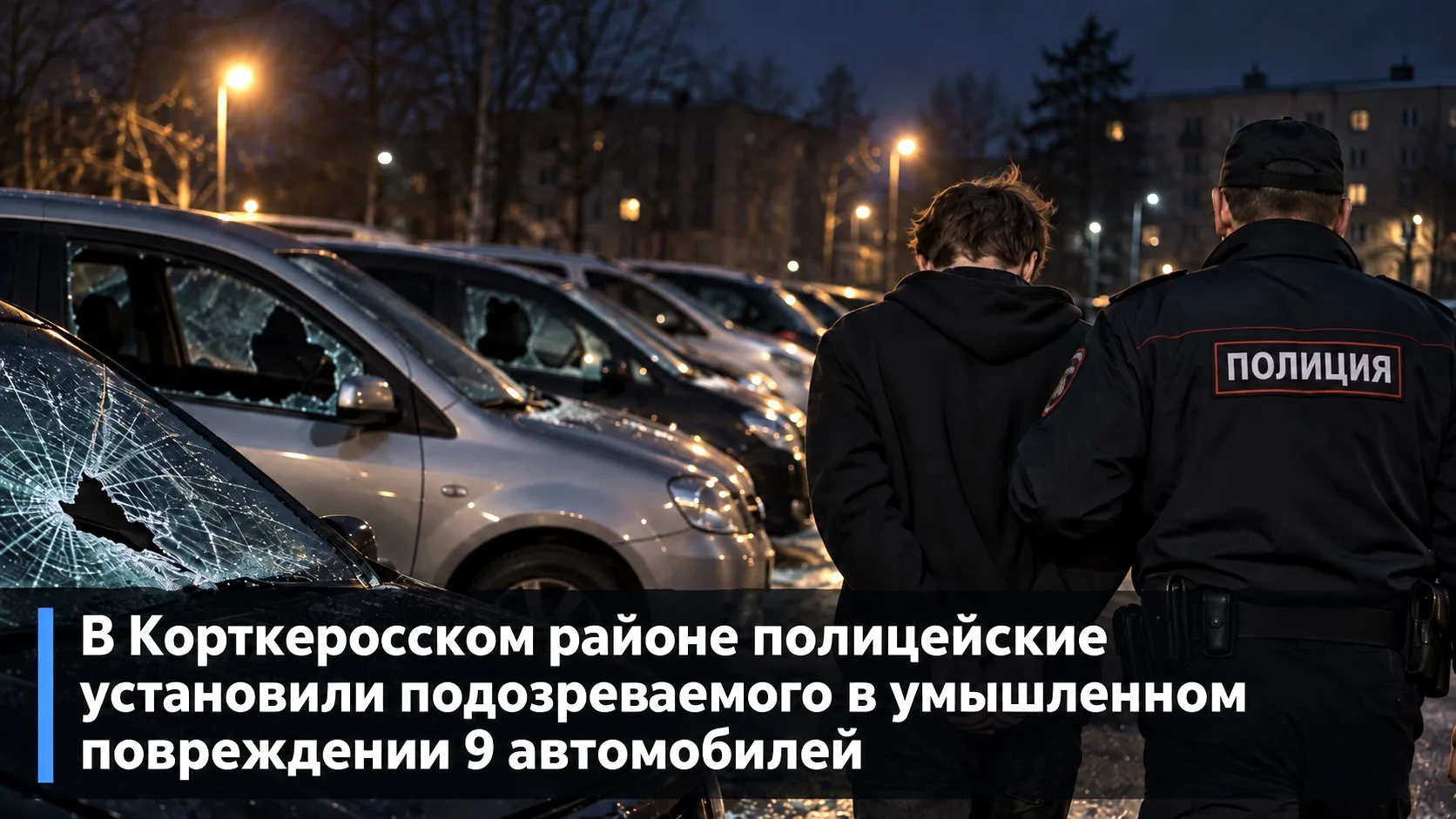 В Корткеросском районе полицейские установили подозреваемого в умышленном повреждении 9...