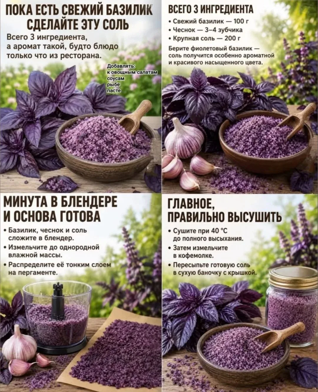 🌿 АРОМАТНАЯ БАЗИЛИКОВАЯ СОЛЬ