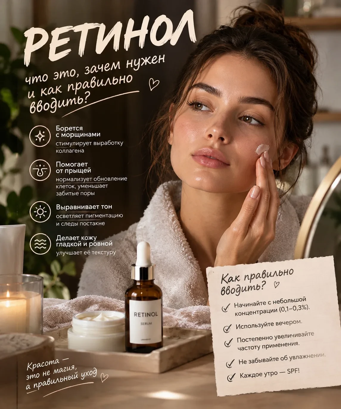 Ретинол: секрет гладкой кожи или модный миф?