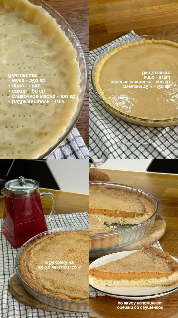 Пирог «Орешек со сгущенкой»